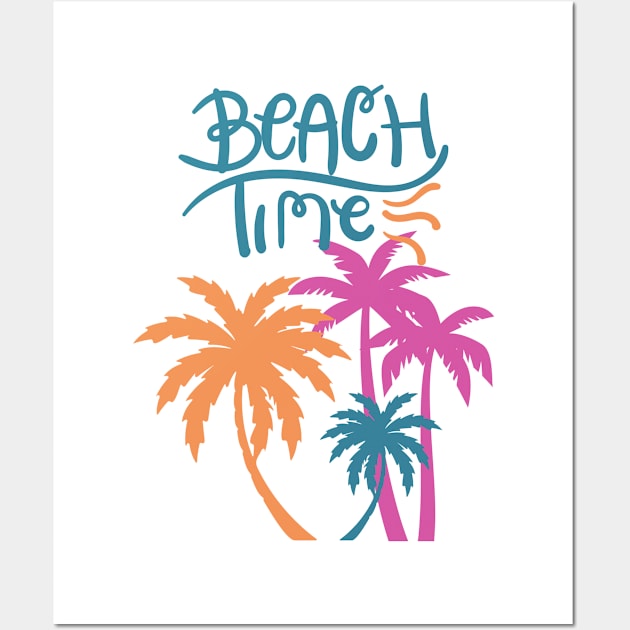 Beach Time, Palm Trees Wall Art by BasicallyBeachy